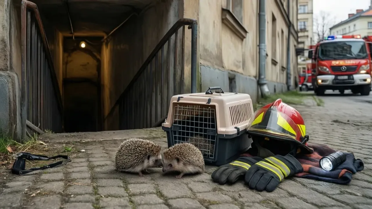 Strażak z Ochojca w wolnym czasie ratuje bezdomne jeże z piwnic